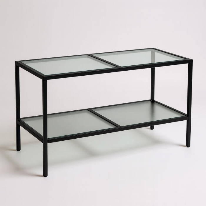 Luton borð með frostuðum gleri, svart, 160 x 80 x H80 cm