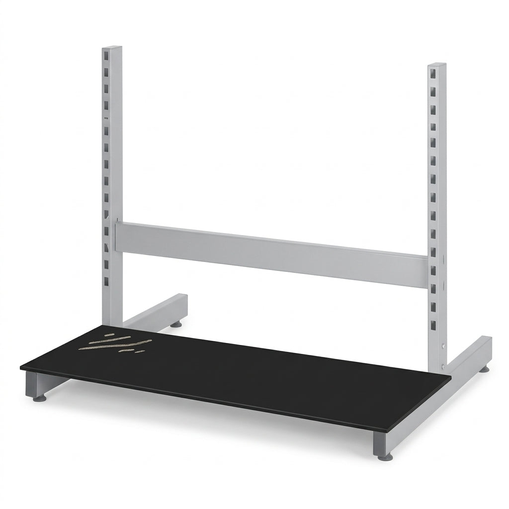 Melamine shelf, straight, black 123 x 37 cm. Fits T- & L-gondola. Bottom shelf