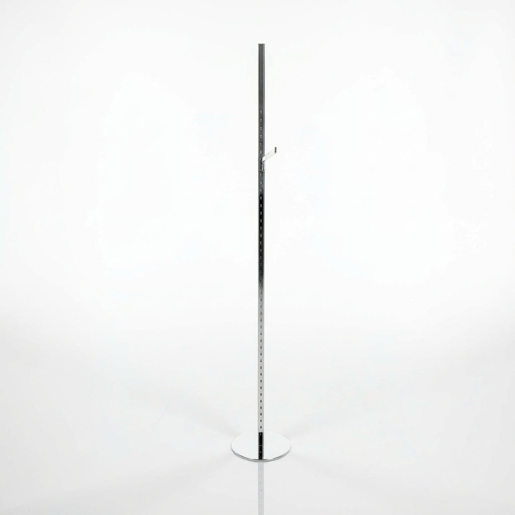 Vindues- / søjledisplay m/ fronthæng. 40 mm, H226 cm. Krom