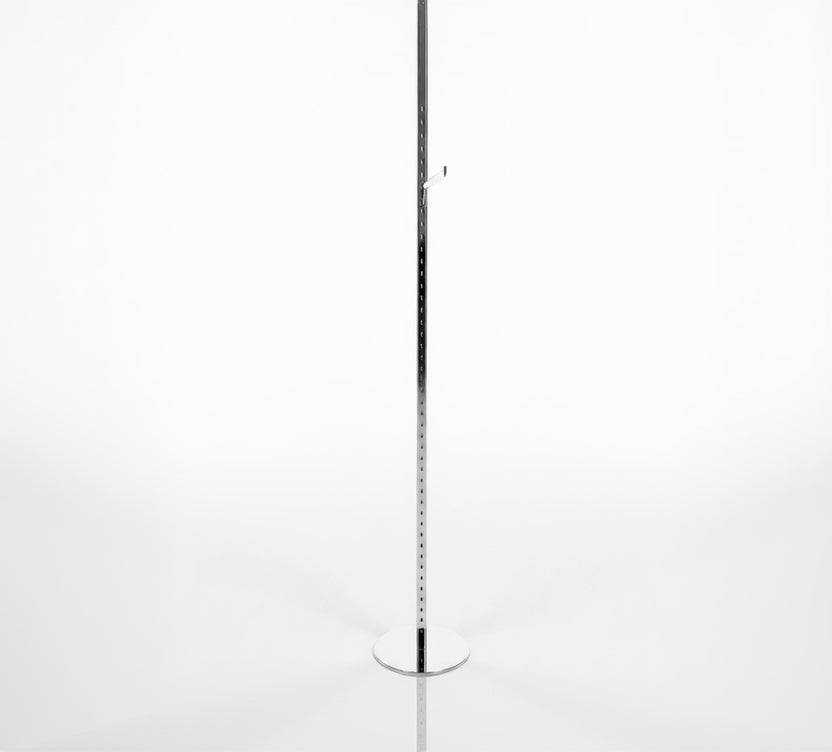 Vindues- / søjledisplay m/ fronthæng. 40 mm, H226 cm. Krom