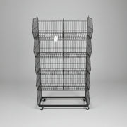 Stabelkurv við 5 kurvum og hjólum – budgetmodell, svart, 81 x 43 x H157 cm