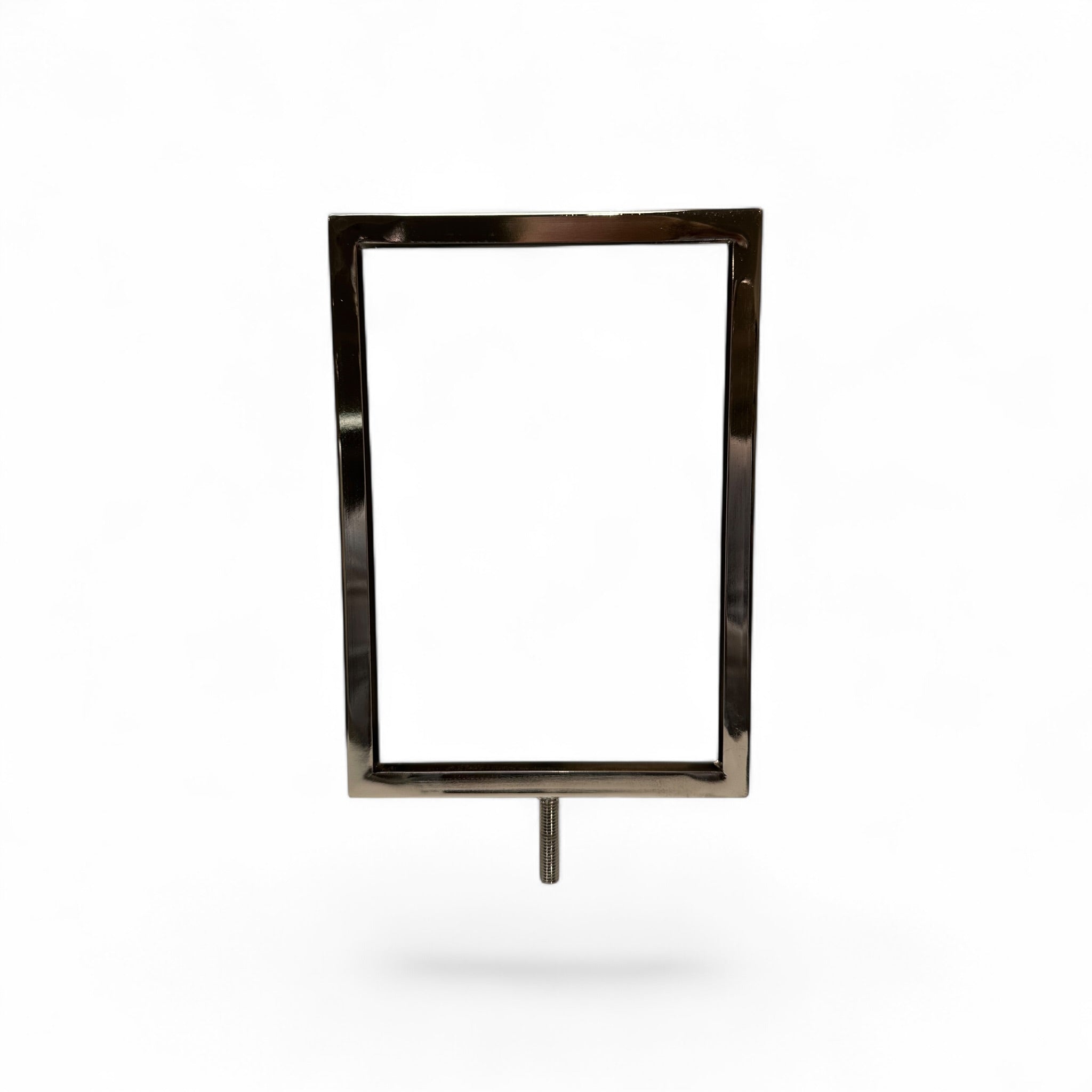 Skilteramme, A5, metal, krom.