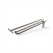 Euro hook for perforated panel, zinc, 30 cm, with T-piece for price tag, ZINC. Ø 6mm