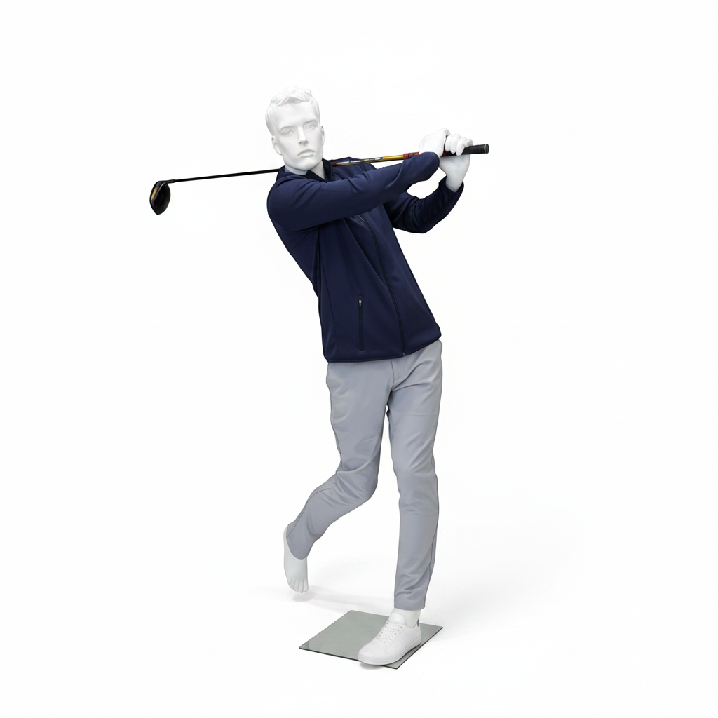 Sport herremannequin, golf - hvid