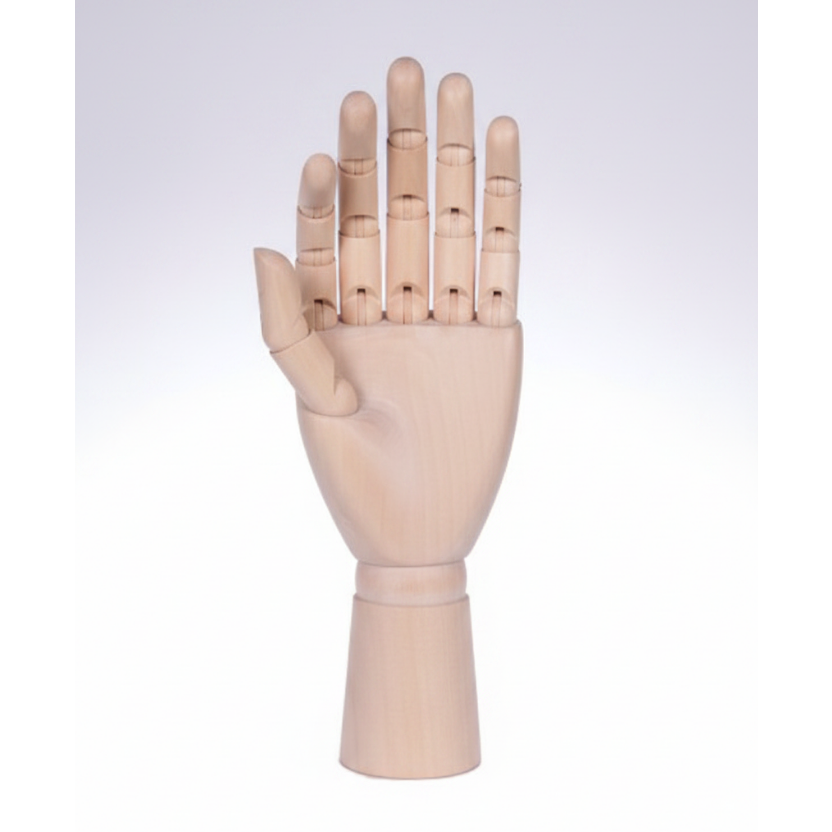 Display hånd, dame, venstre, lys træ, 25,5 cm,