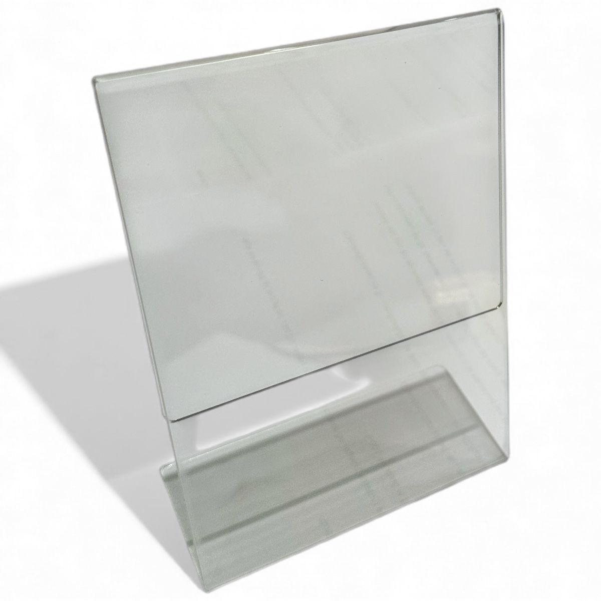 Sign holder, A6 portrait, angled, acrylic