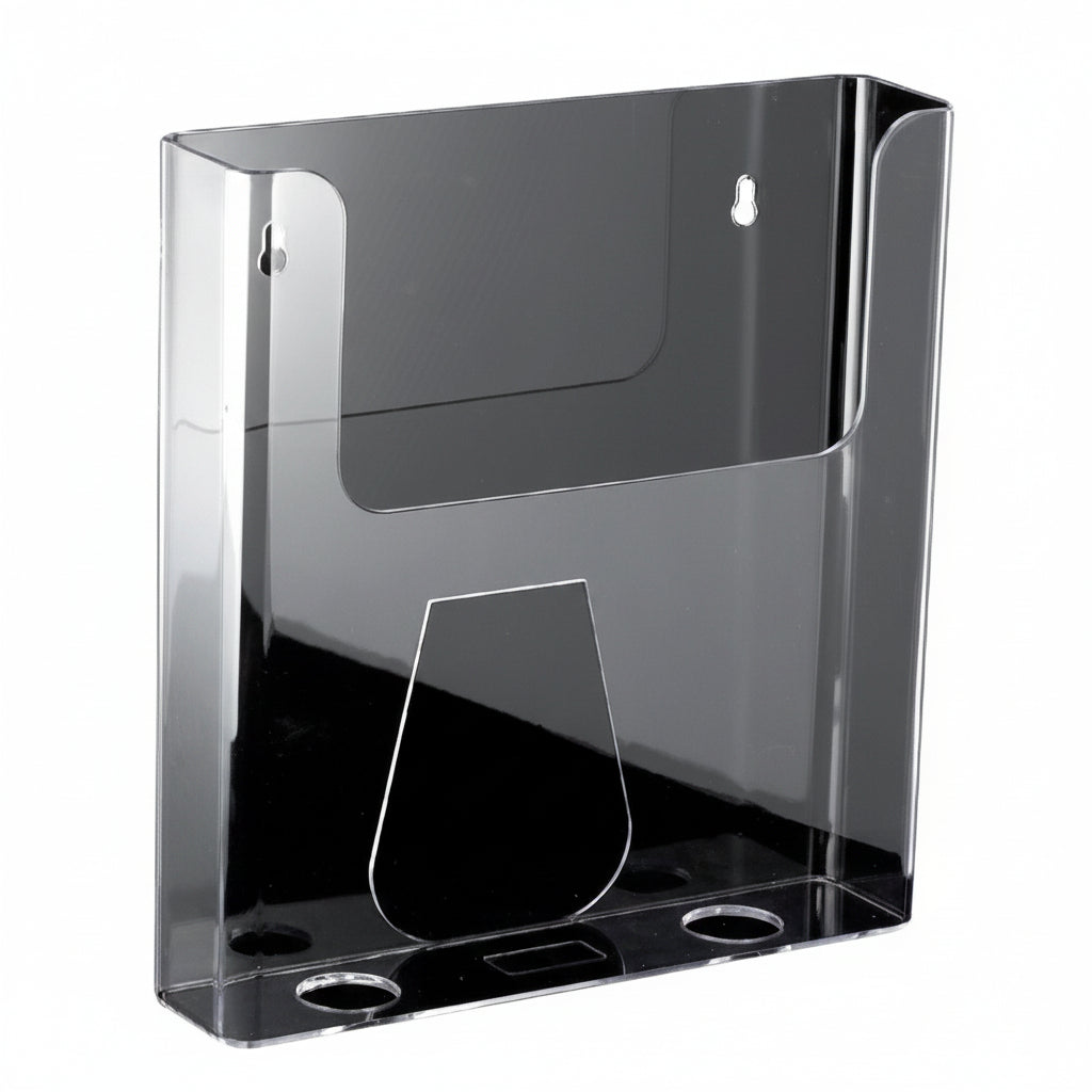 Brochureholder til væg. A4 lodret. 4 cm. Dyb