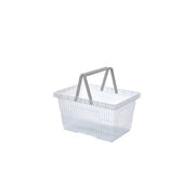 Indkøbskurv, 22 L. Transparent plast H 22,5 cm. 2 håndtag