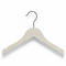 Wooden hanger, solid, flat, junior, with notch and without bar, white, 32 cm