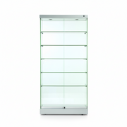 Vitrine - Toscana II, gulvvitrine med lys, alu top og bund, 90 x 46 x H184 cm.