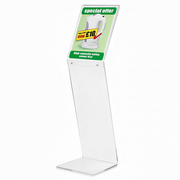 Skilteholder, A4, til gulv, høj stander, akryl, 22 x 27 x H 100 cm.