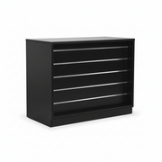 MADS butiksdisk bred, sort. B 120 - Rillepanel front