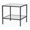 Luton table with clear glass tops, black, 80 x 80 x H80 cm.