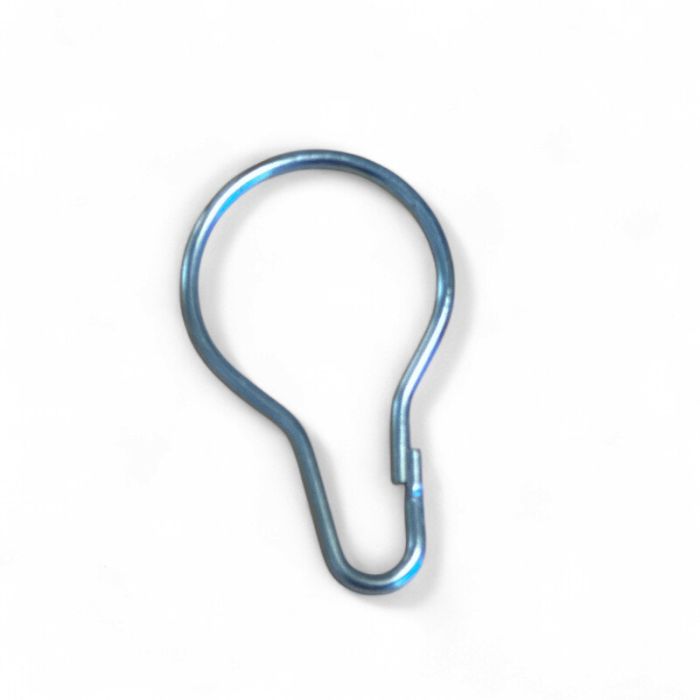 Hook with lock - curtain ring in chrome. H 5.9 cm - pear-shaped hook for sign hanging