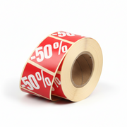 Røde etiketter m/ procent - 500 stk. -50%