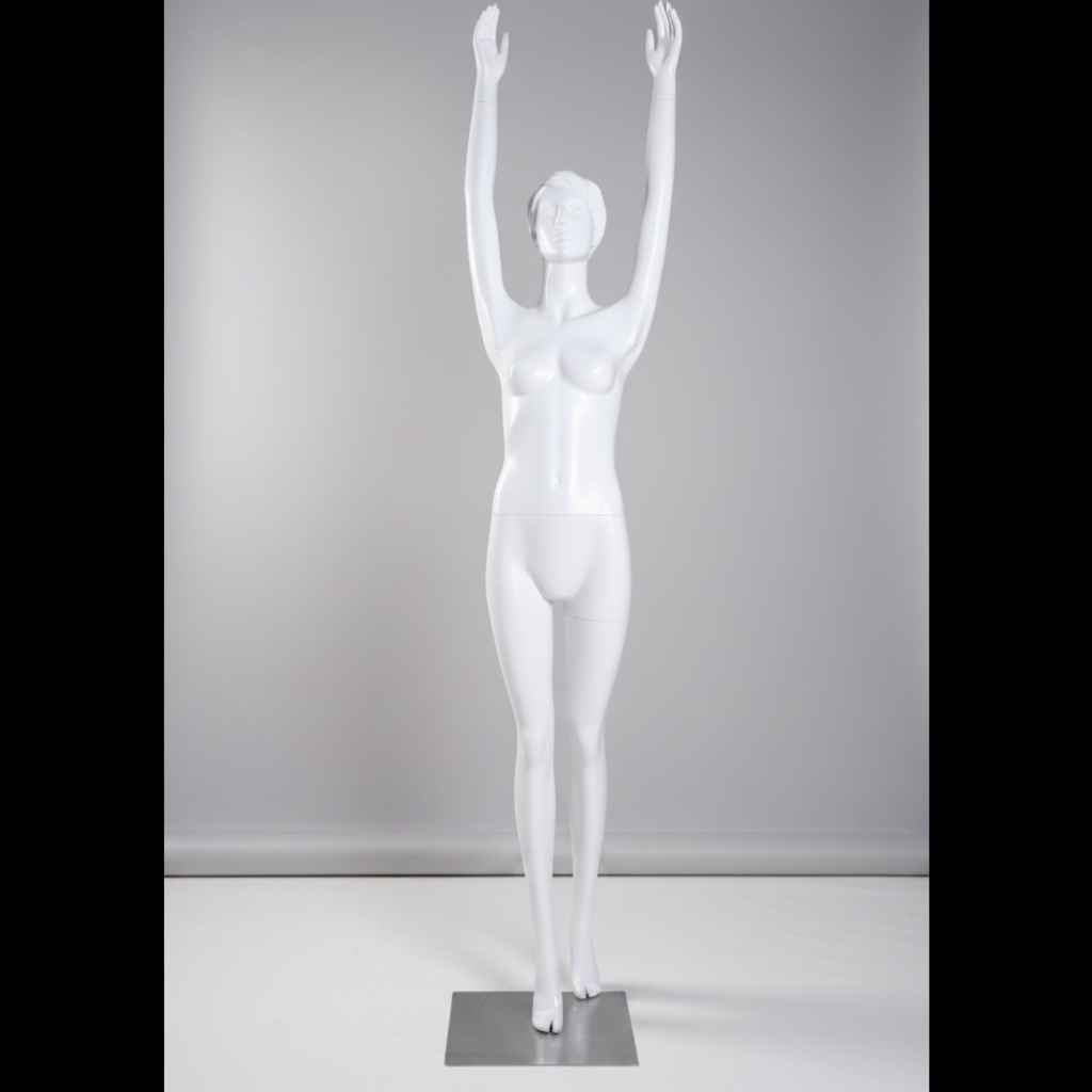 Yoga damemannequin, fitness/yoga - hvid. Sol