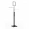 Joystativ, med 2 lige arme (38 cm.) i krom, højdejusterbar, har stillesko, sort stativ, 80 x 39 cm, H125-195 cm