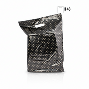 Plastposi við gulllittum blaðmynstri – 300 stk.