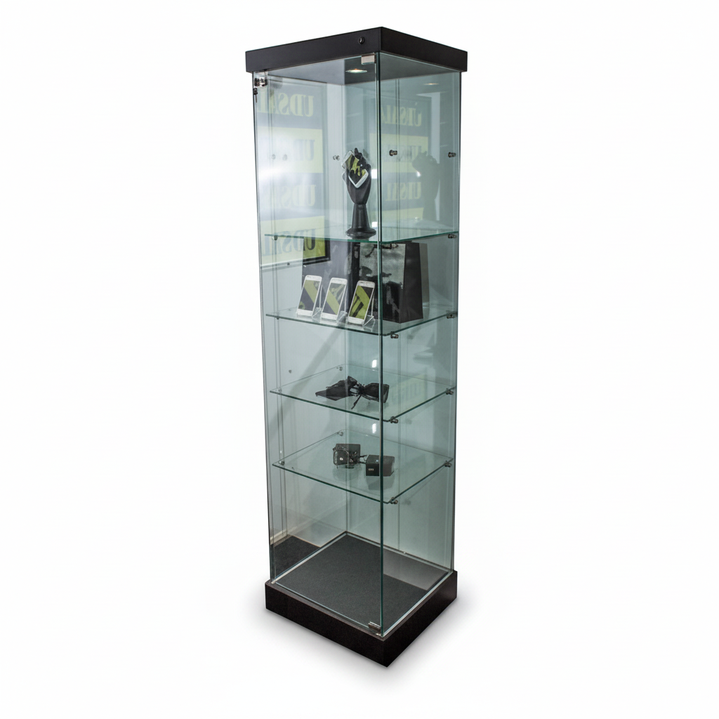 Vitrine - Toscana 1 - høj model. 50 x 46 x H 184 cm. - Sort
