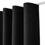 Verho musta, likaa hylkivä puuvilla, 100 cm verhotangolle, L135 x K190 cm. 11 koukkua