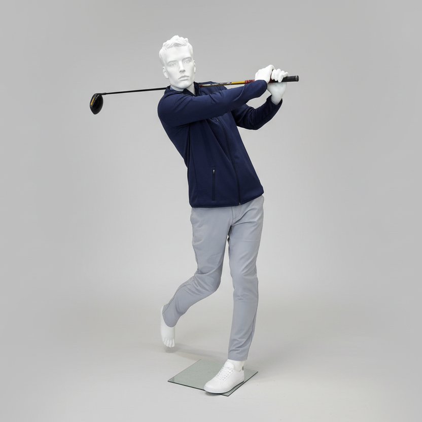 Sport herremannequin, golf - hvid