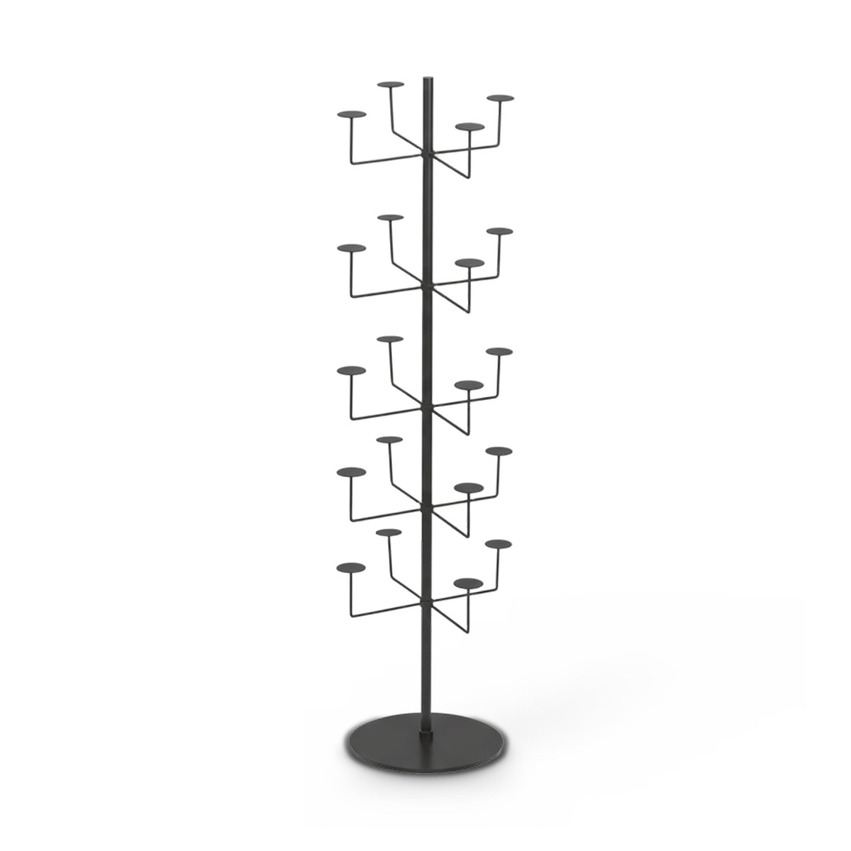 Hattestativ med 20 hatteholder - sort