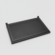 Shelf with metal perforated plate (59.5 x 37 cm) for slatwall - black