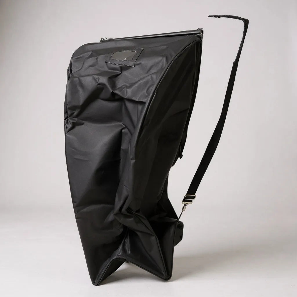 Kollektionspose, med kuffertlukning, bomuld, sort, B46 x D 36 x H120 cm. med strop