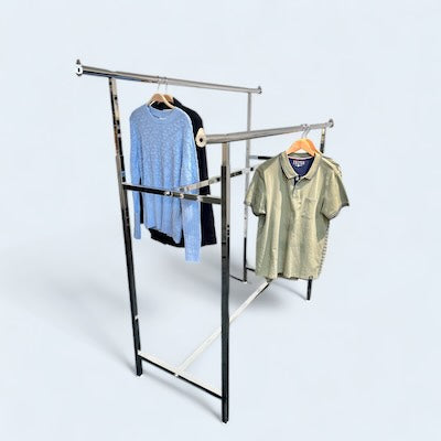 Twin, dobbeltstativ, højdejusterbar, krom, B150 x H122-170 cm