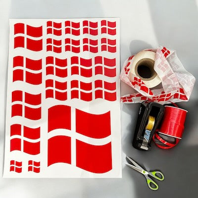 Plakat. Dannebrogur fótbóltsflag, 50 x 70 cm - til klipping