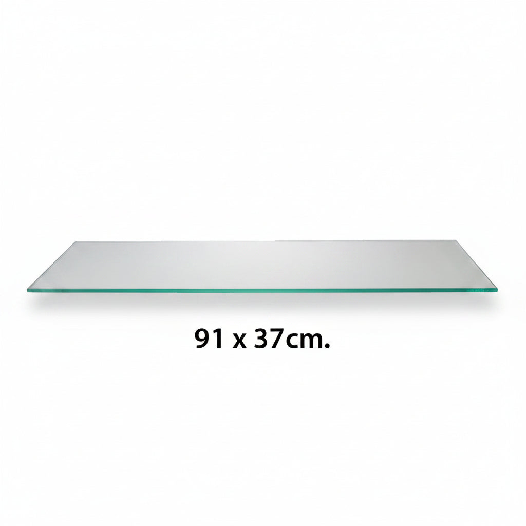 Klar glashylde 91 x 37 cm, 6 mm