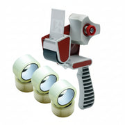 1 pc. Packing tape dispenser and 6 rolls of tape