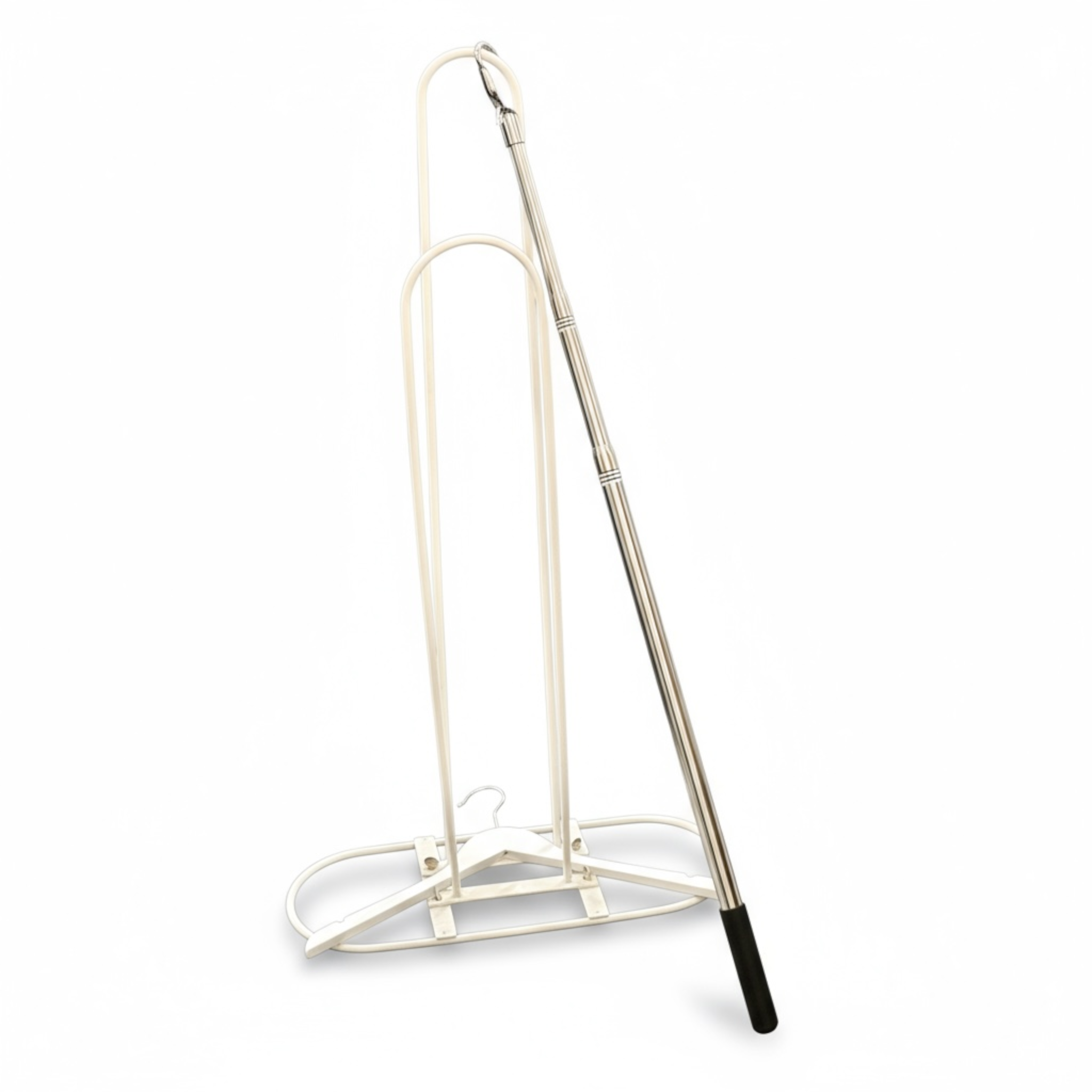 1 hanger catcher and 1 hanger stand in white