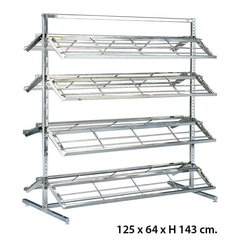 Double-sided shoe rack with 8 chrome shelves | Buy now – SuperSellerS