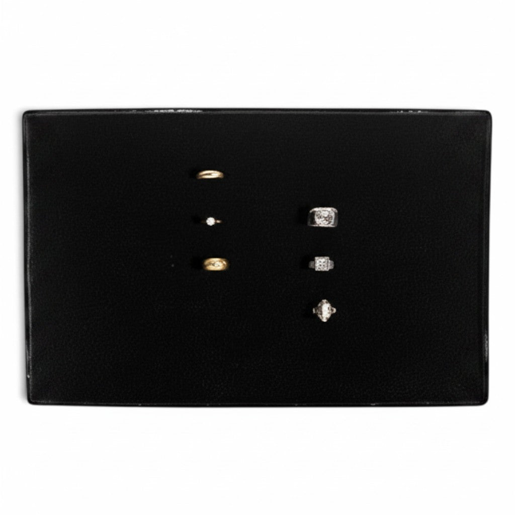SuperSellerS black display tray for up to 143 rings or earrings, featuring a textured surface for jewelry storage