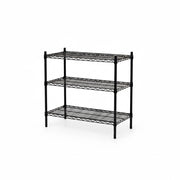 SuperSellerS black metal TUBO shelving unit with three wire shelves for retail display or home storage
