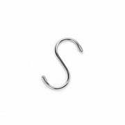 SuperSellerS 12 cm chrome S-hook for jeans display with protective end caps on a white background
