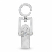 SuperSellerS clear plastic scarf clip with a 5 cm height and swivel hook for organizing accessories and garments.