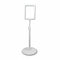SuperSellerS dark grey A6 sign holder with adjustable height stand and round base for retail displays