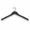 SuperSellerS matte black rubber-coated wooden clothes hanger with notches for straps and a matching black hook