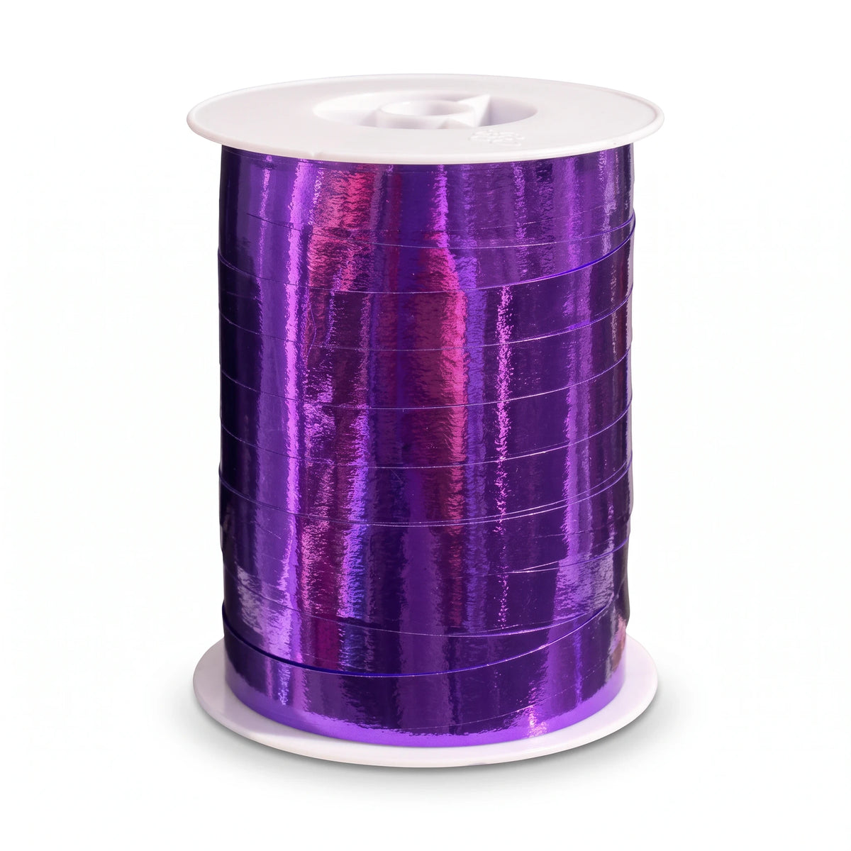SuperSellerS metallic purple gift ribbon on a white spool, 10 mm wide and 250 m long for decorative gift wrapping.