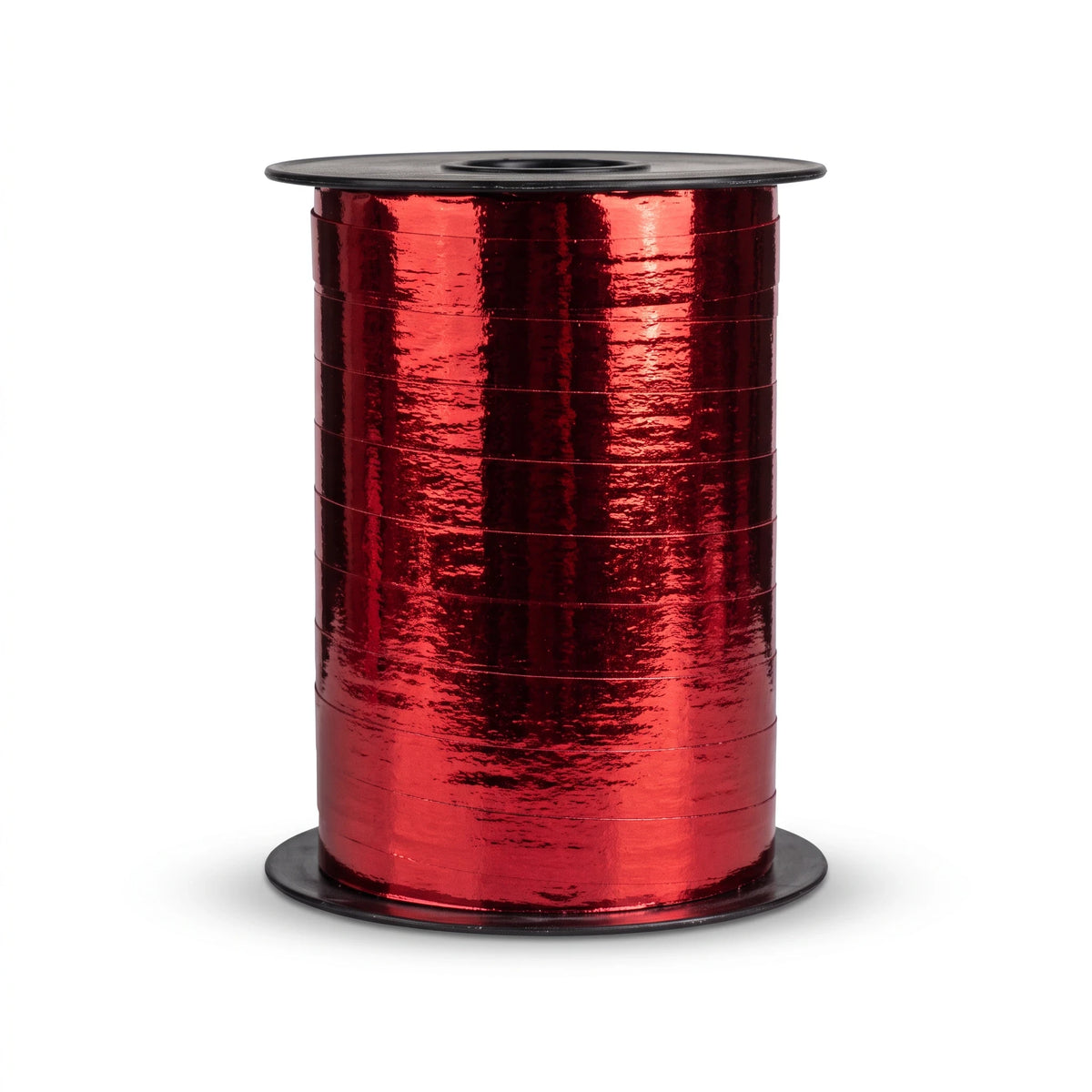 SuperSellerS metallic red gift ribbon on a large spool, 10 mm wide, ideal for decorative gift wrapping.