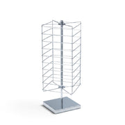 SuperSellerS 4-sided rotating chrome jewelry display stand with wire grid for hanging accessories