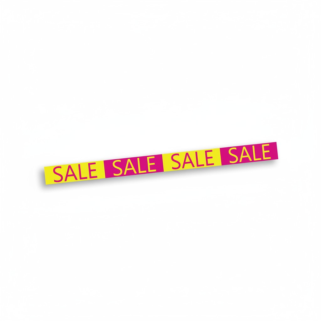 SuperSellerS 120 cm self-adhesive window streamer with pink and yellow SALE text for retail displays