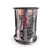 SuperSellerS metallic silver gift ribbon on a large spool, 10 mm wide, ideal for decorative gift wrapping.