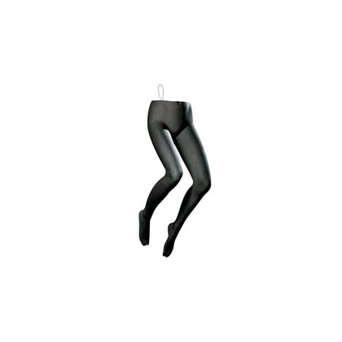 SuperSellerS sort dameben mannequin i plast med wire til vægophæng til præsentation af bukser og strømper