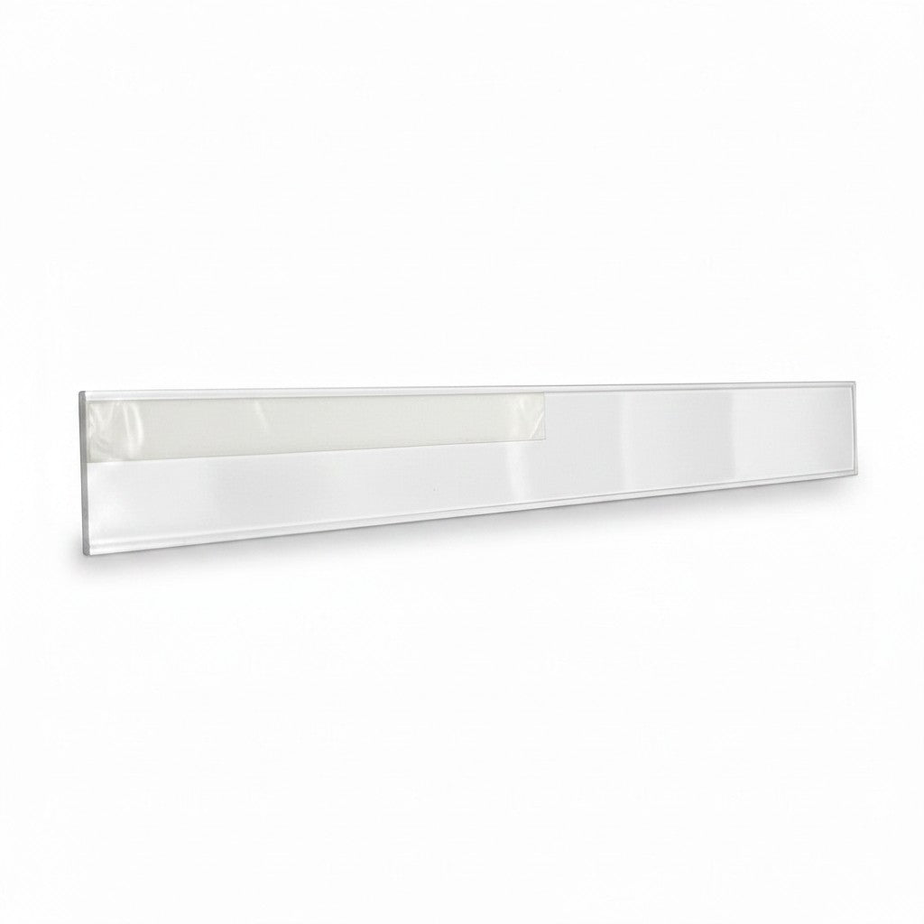 SuperSellerS transparent plastic data strip with adhesive tape for shelf price labels, 3.0 cm by 88.6 cm