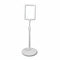 SuperSellerS white A6 sign holder with adjustable height stand and round base for retail displays