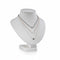 SuperSellerS white faux leather necklace display bust, 24.5 cm tall, showcasing three delicate pendant necklaces.