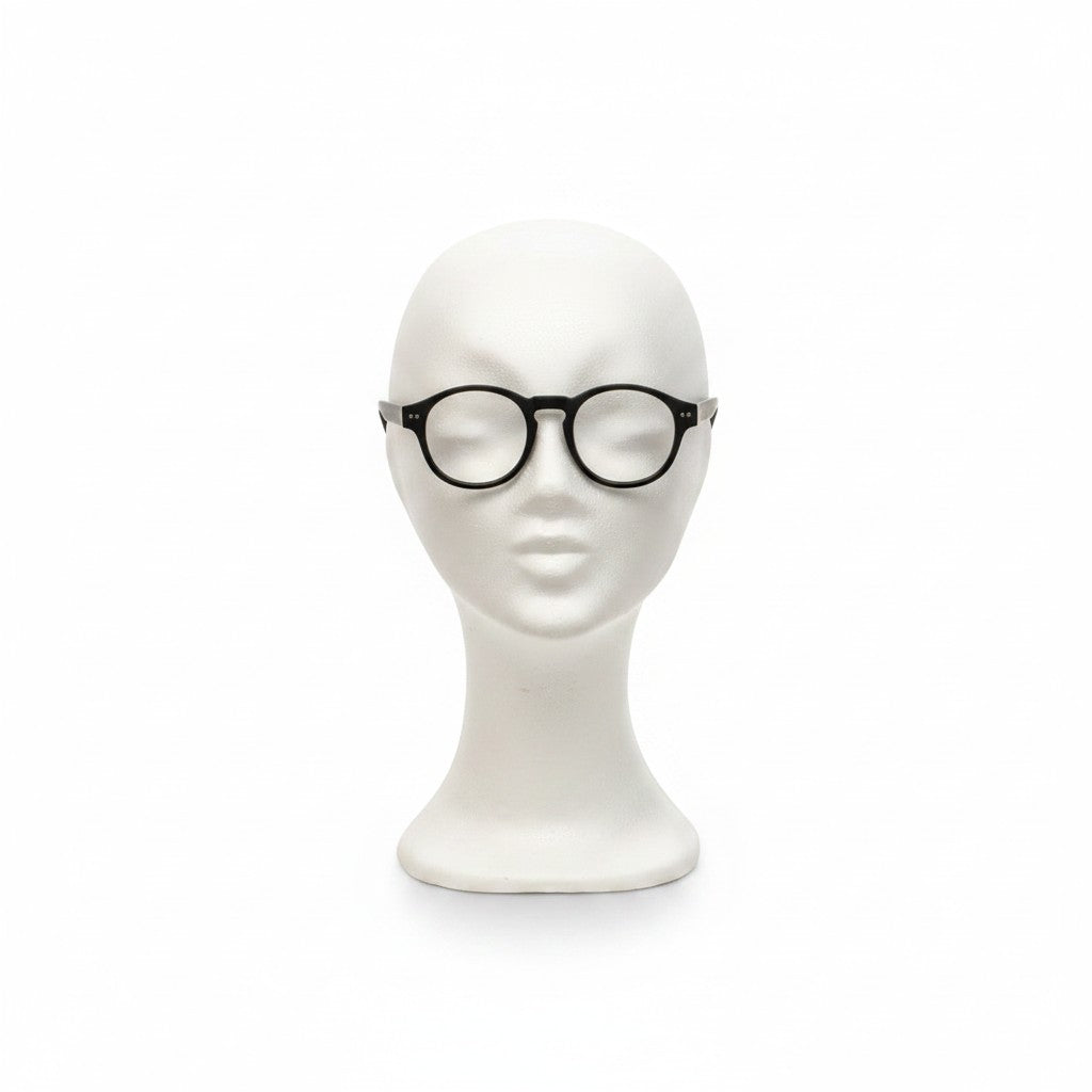 SuperSellerS white female mannequin head display stand wearing black glasses for hats, scarves, and jewelry